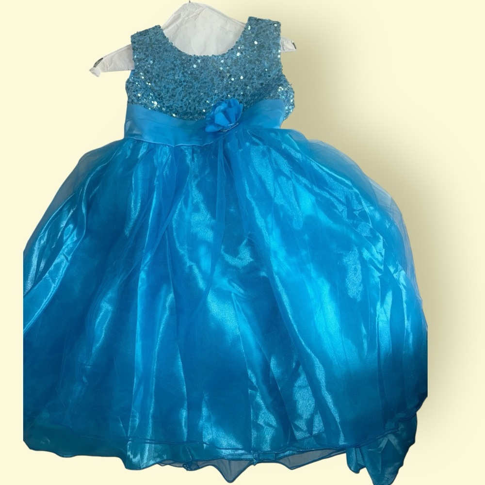 Blue Sequin Kids Dress